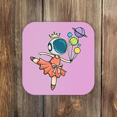 Cute Ballerina Girl Space Astronaut Coaster