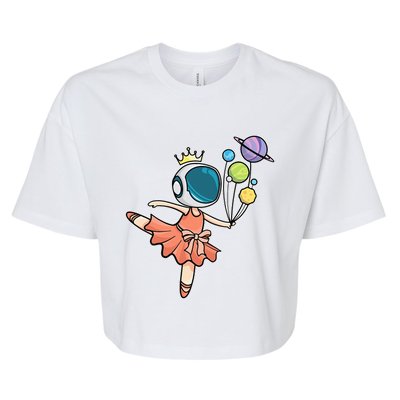 Cute Ballerina Girl Space Astronaut Bella+Canvas Jersey Crop Tee