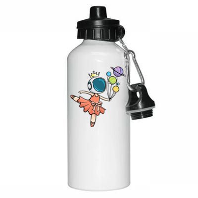 Cute Ballerina Girl Space Astronaut Aluminum Water Bottle 