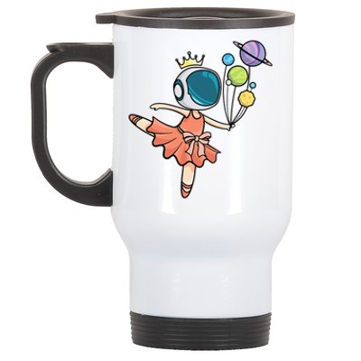 Cute Ballerina Girl Space Astronaut Stainless Steel Travel Mug