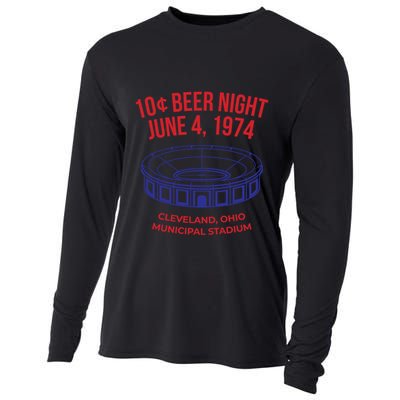 Cleveland Baseball Gift Retro 10 Cent Beer Night Gift Cooling Performance Long Sleeve Crew