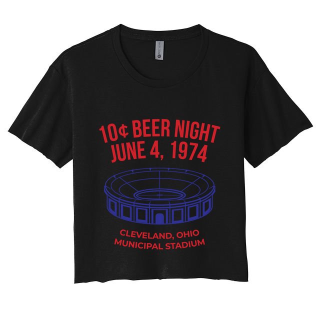 Cleveland Baseball Gift Retro 10 Cent Beer Night Gift Crop Top