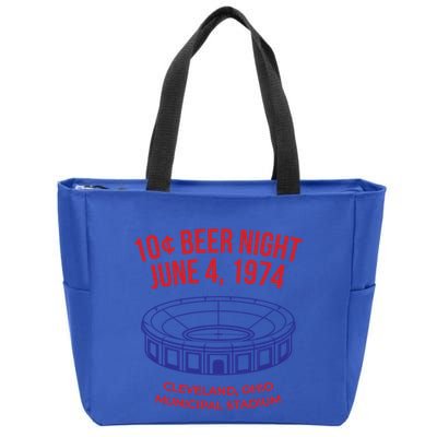 Cleveland Baseball Gift Retro 10 Cent Beer Night Gift Zip Tote Bag