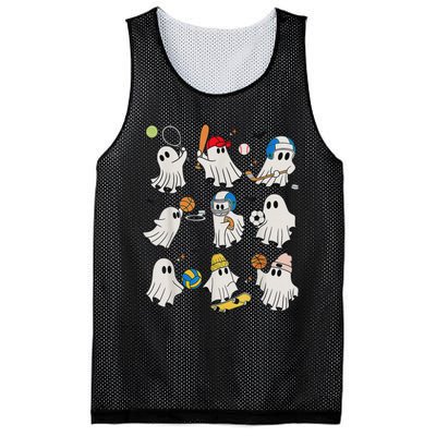 Cute Boo Ghost Funny Halloween Baby Ghosts Sport Lover Retro Mesh Reversible Basketball Jersey Tank