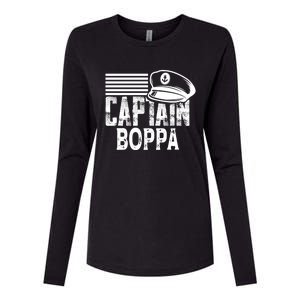 Captain Boppa Gift Sailing Captain Hat Boat Owner Boating Meaningful Gift Womens Cotton Relaxed Long Sleeve T-Shirt