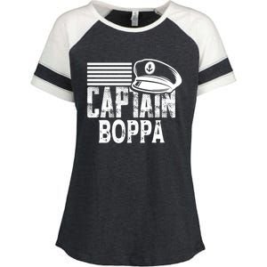 Captain Boppa Gift Sailing Captain Hat Boat Owner Boating Meaningful Gift Enza Ladies Jersey Colorblock Tee