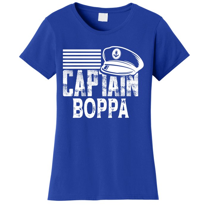 Captain Boppa Gift Sailing Captain Hat Boat Owner Boating Meaningful Gift Women's T-Shirt