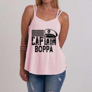 Captain Boppa Gift Sailing Captain Hat Boat Owner Boating Meaningful Gift Women's Strappy Tank