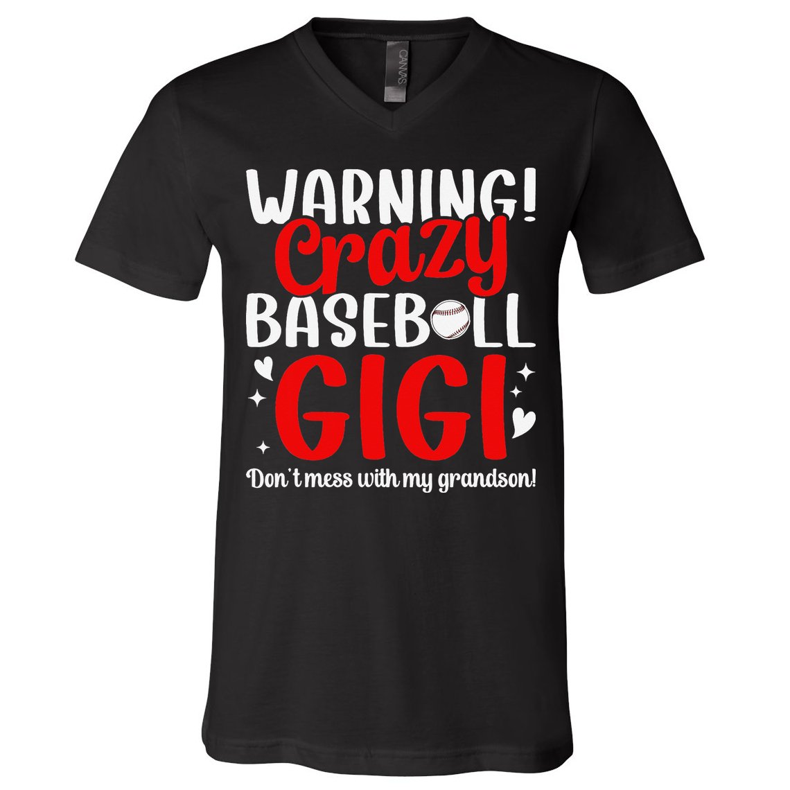 Crazy Baseball Gigi Grandma Gigi Of A Baseball Player Gigi V-Neck T-Shirt