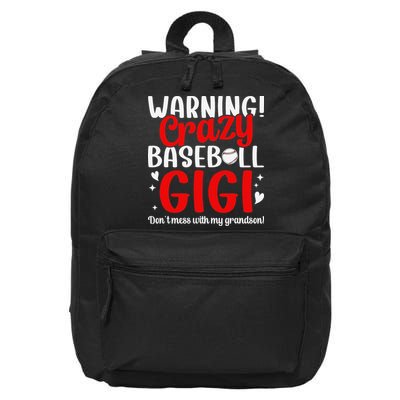 Crazy Baseball Gigi Grandma Gigi Of A Baseball Player Gigi 16 in Basic Backpack
