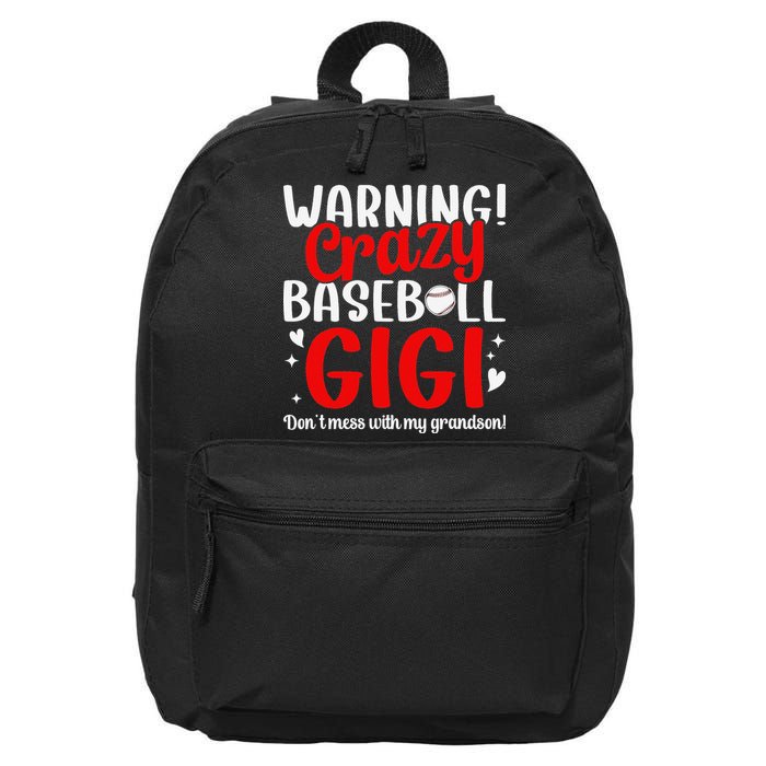 Crazy Baseball Gigi Grandma Gigi Of A Baseball Player Gigi 16 in Basic Backpack