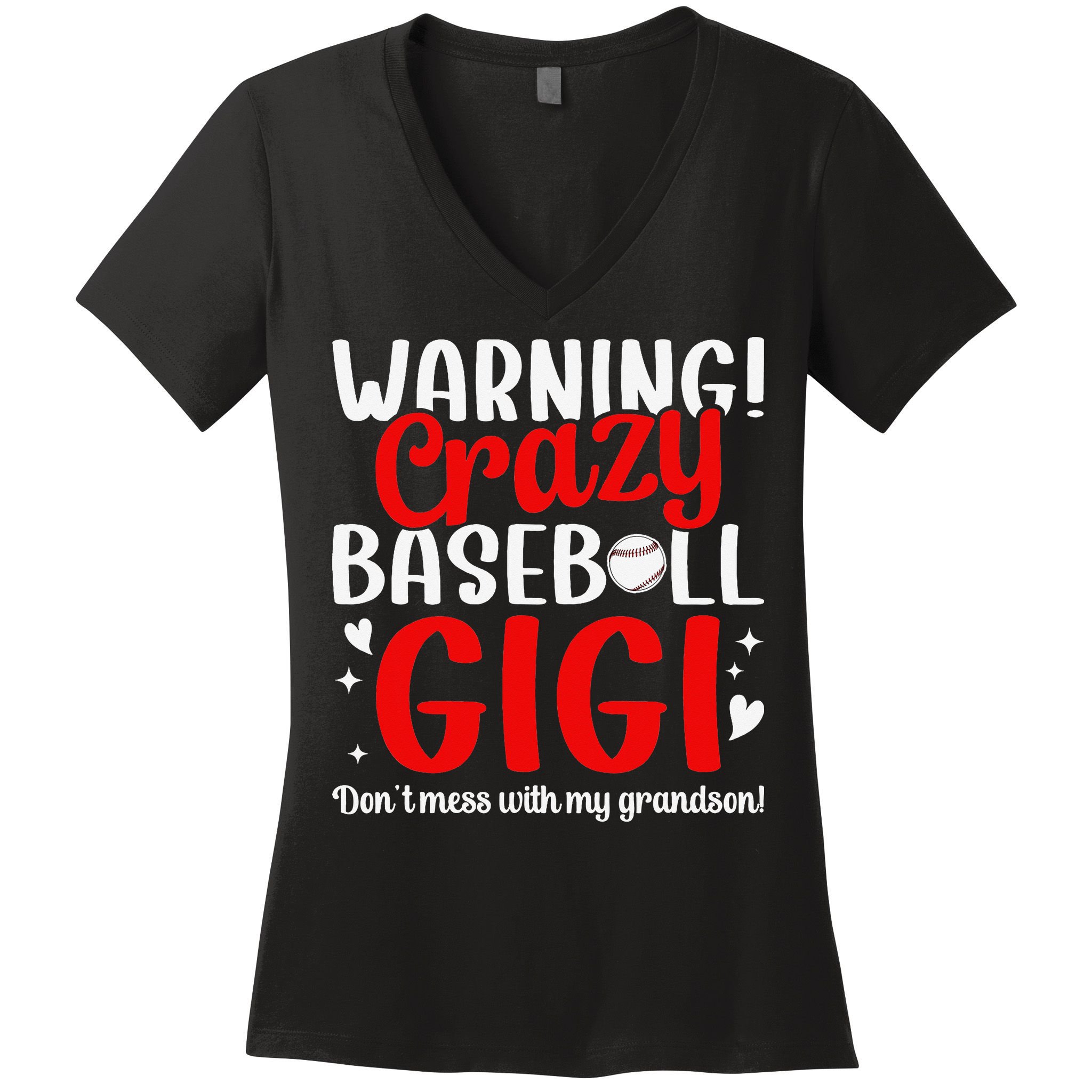 Crazy Baseball Gigi Grandma Gigi Of A Baseball Player Gigi Women's V-Neck T-Shirt