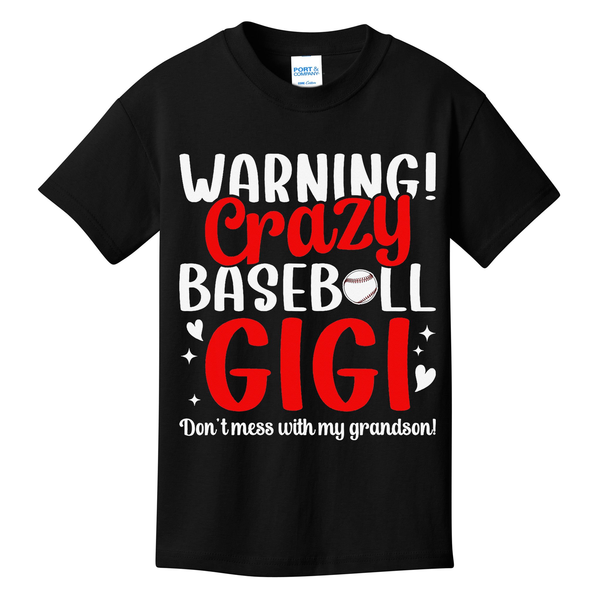Crazy Baseball Gigi Grandma Gigi Of A Baseball Player Gigi Kids T-Shirt