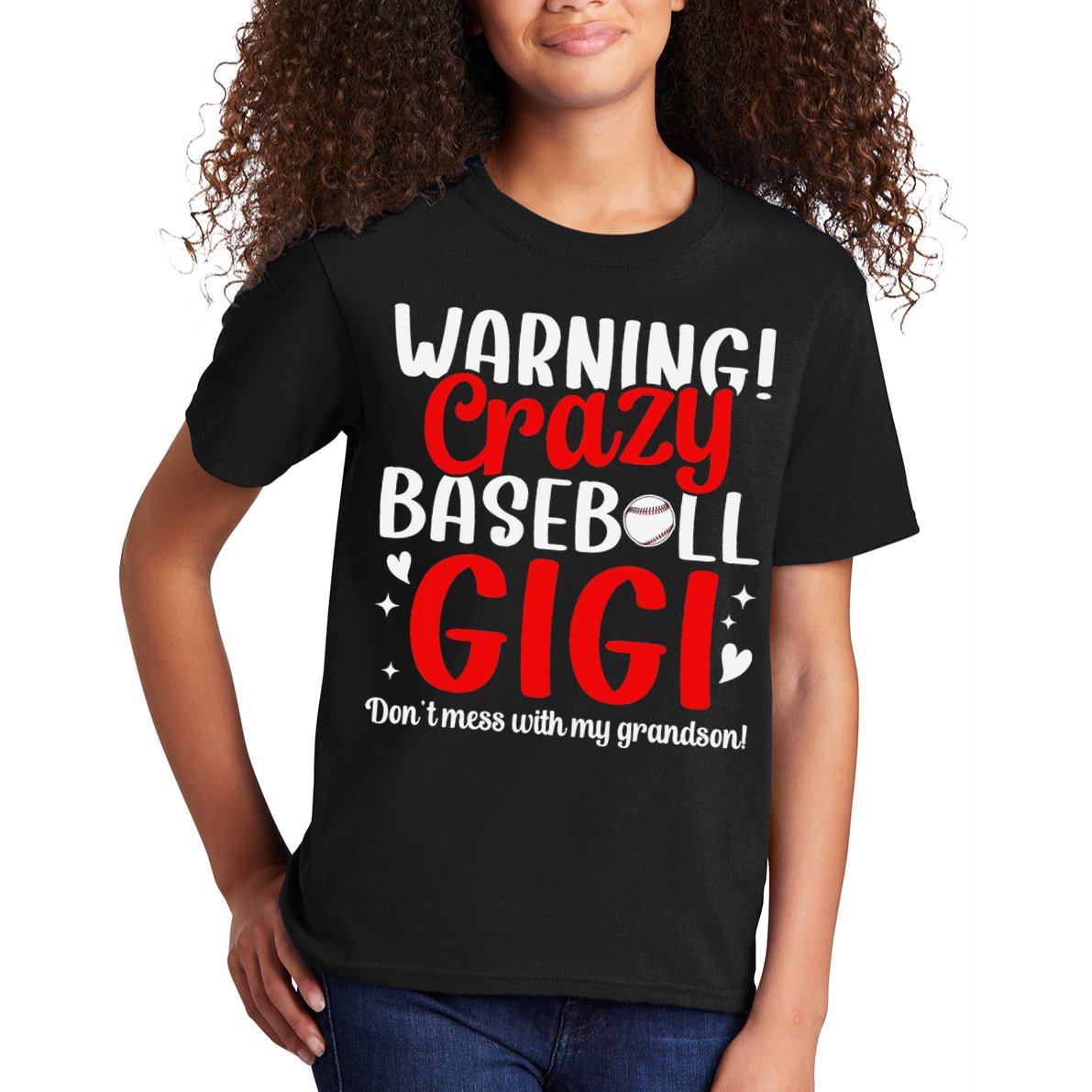 Crazy Baseball Gigi Grandma Gigi Of A Baseball Player Gigi Kids T-Shirt