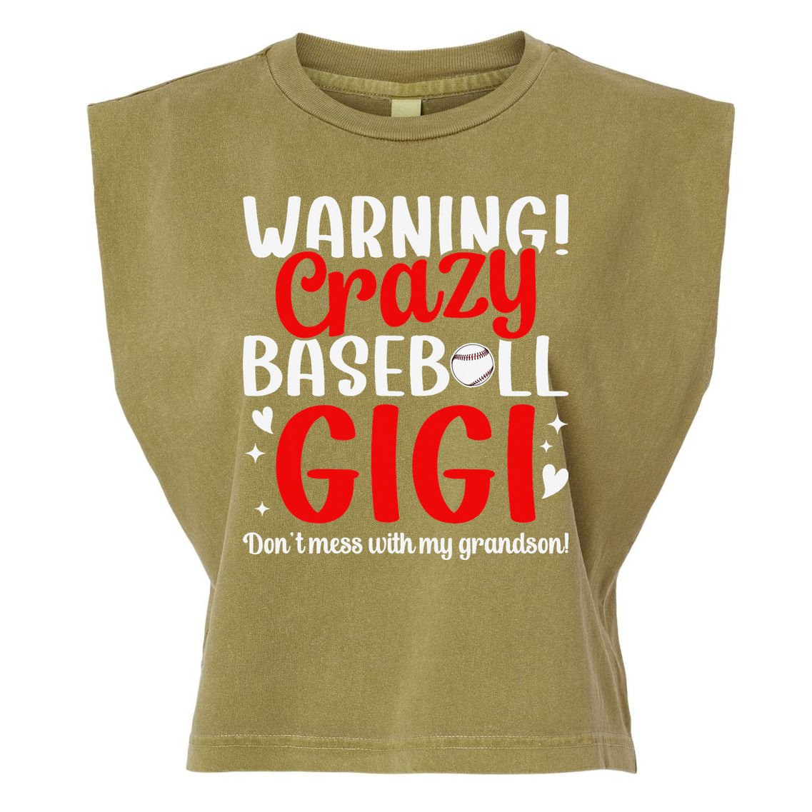 Crazy Baseball Gigi Grandma Gigi Of A Baseball Player Gigi Garment-Dyed Women's Muscle Tee