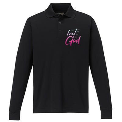 Christian But God Inspirational Gift John Performance Long Sleeve Polo