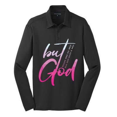 Christian But God Inspirational Gift John Silk Touch Performance Long Sleeve Polo