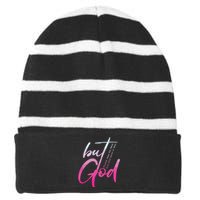 Christian But God Inspirational Gift John Striped Beanie with Solid Band