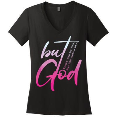 Christian But God Inspirational Gift John Women's V-Neck T-Shirt