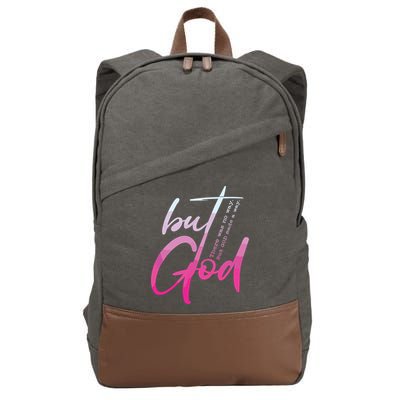 Christian But God Inspirational Gift John Cotton Canvas Backpack