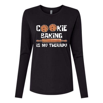 Cookie Baking Great Gift Cookie Baking Is My Therapy Gift Womens Cotton Relaxed Long Sleeve T-Shirt