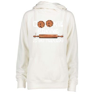 Cookie Baking Great Gift Cookie Baking Is My Therapy Gift Womens Funnel Neck Pullover Hood