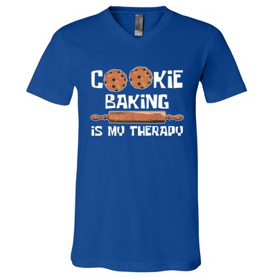 Cookie Baking Great Gift Cookie Baking Is My Therapy Gift V-Neck T-Shirt