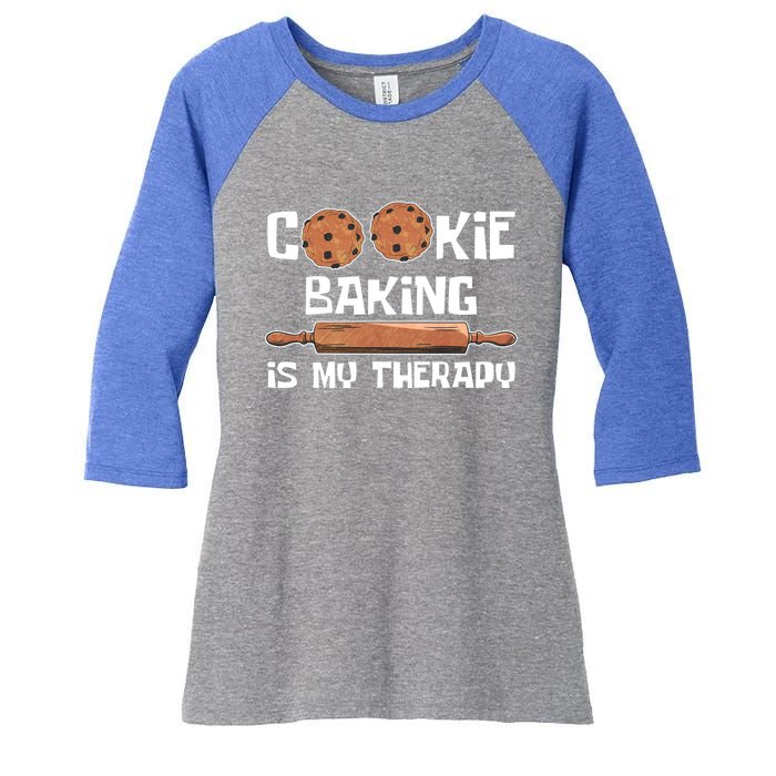 Cookie Baking Great Gift Cookie Baking Is My Therapy Gift Women's Tri-Blend 3/4-Sleeve Raglan Shirt