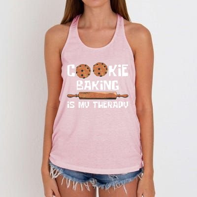 Cookie Baking Great Gift Cookie Baking Is My Therapy Gift Women's Knotted Racerback Tank