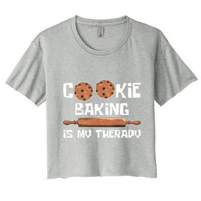 Cookie Baking Great Gift Cookie Baking Is My Therapy Gift Women's Crop Top Tee