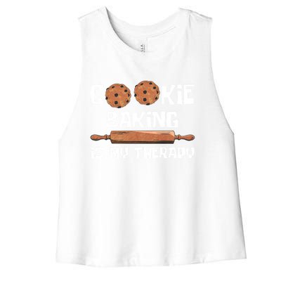 Cookie Baking Great Gift Cookie Baking Is My Therapy Gift Women's Racerback Cropped Tank