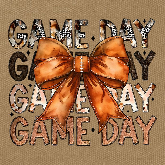 Coquette Bow Game Day American Football Autumn Thanksgiving Cotton Canvas Backpack