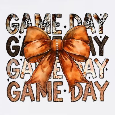 Coquette Bow Game Day American Football Autumn Thanksgiving T-Shirt
