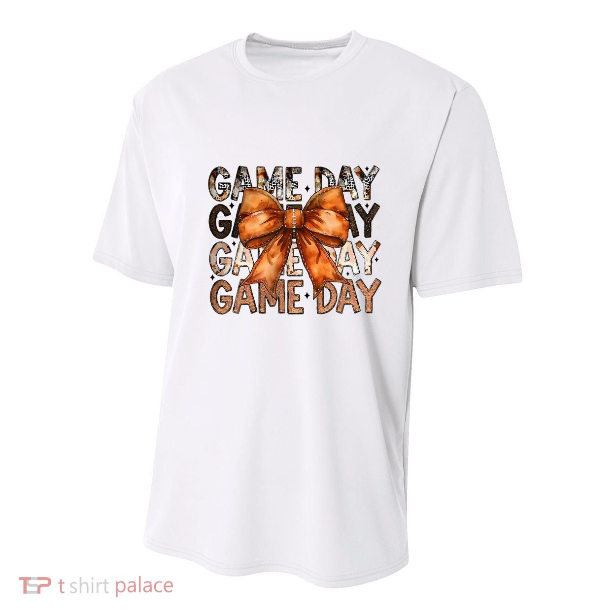 Coquette Bow Game Day American Football Autumn Thanksgiving Youth Performance Sprint T-Shirt