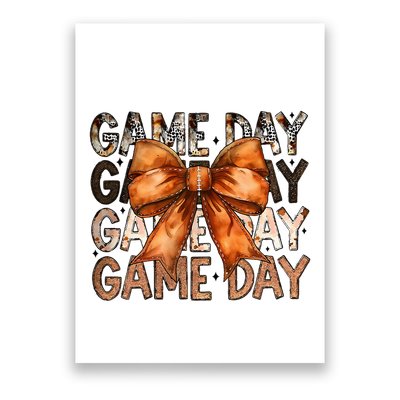 Coquette Bow Game Day American Football Autumn Thanksgiving Poster
