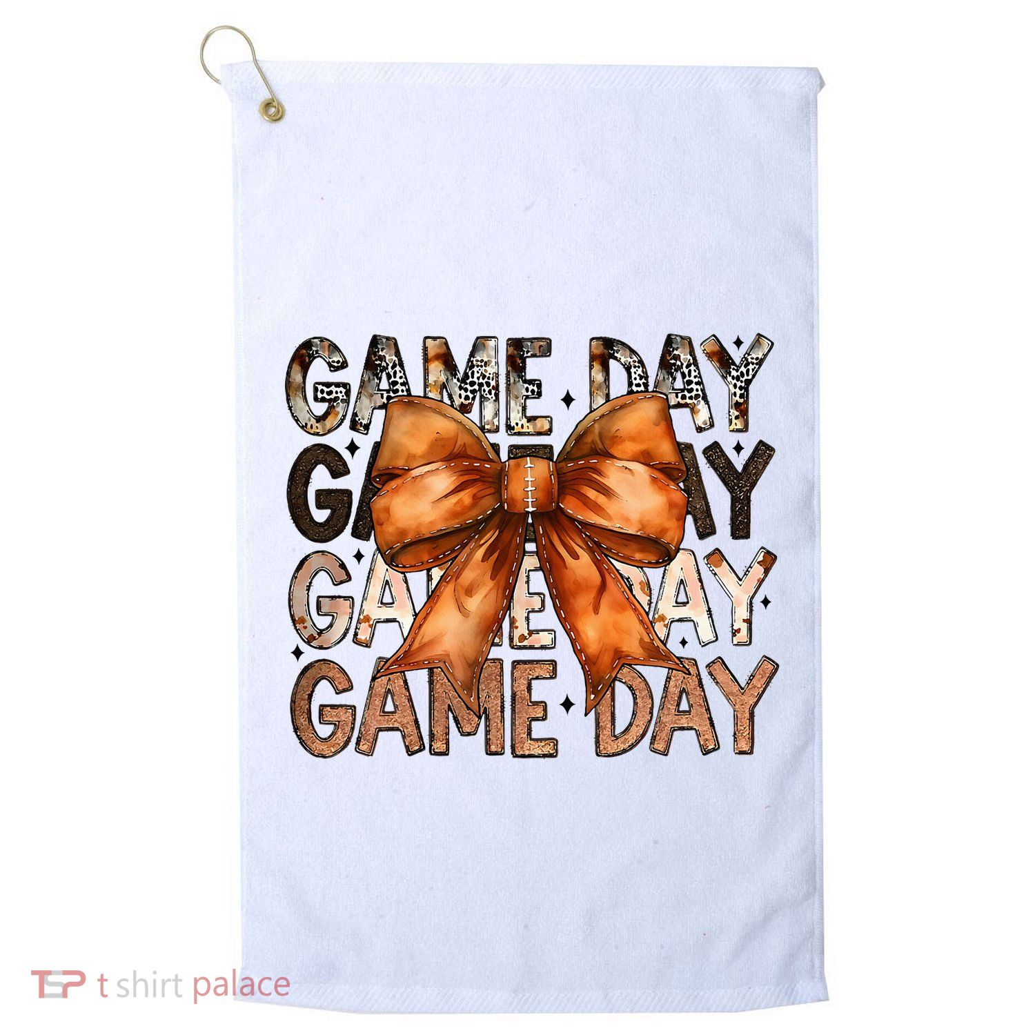 Coquette Bow Game Day American Football Autumn Thanksgiving Golf Towel