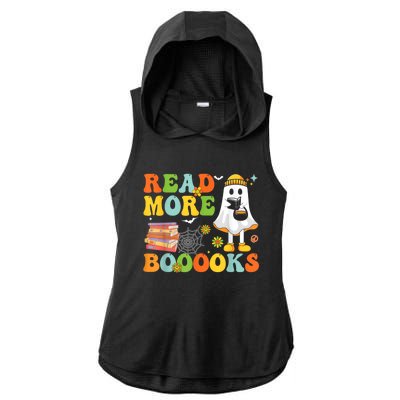 Cute Booooks Ghost Read More Books Funny Teacher Halloween Ladies PosiCharge Tri-Blend Wicking Draft Hoodie Tank