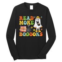 Cute Booooks Ghost Read More Books Funny Teacher Halloween Long Sleeve Shirt