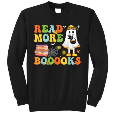 Cute Booooks Ghost Read More Books Funny Teacher Halloween Sweatshirt