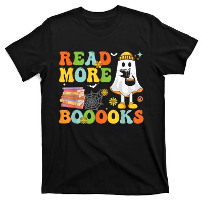 Cute Booooks Ghost Read More Books Funny Teacher Halloween T-Shirt