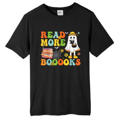 Cute Booooks Ghost Read More Books Funny Teacher Halloween Tall Fusion ChromaSoft Performance T-Shirt