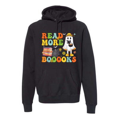 Cute Booooks Ghost Read More Books Funny Teacher Halloween Premium Hoodie