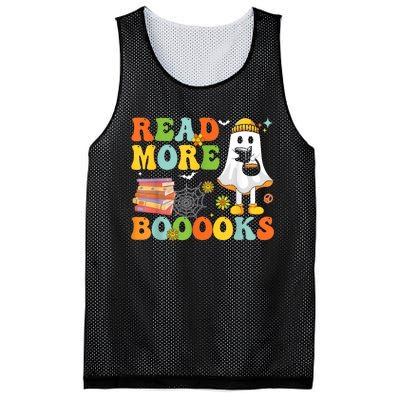 Cute Booooks Ghost Read More Books Funny Teacher Halloween Mesh Reversible Basketball Jersey Tank