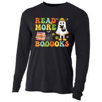 Cute Booooks Ghost Read More Books Funny Teacher Halloween Cooling Performance Long Sleeve Crew