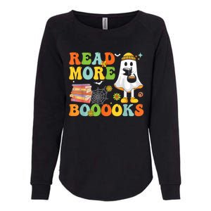 Cute Booooks Ghost Read More Books Funny Teacher Halloween Womens California Wash Sweatshirt