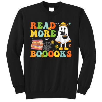 Cute Booooks Ghost Read More Books Funny Teacher Halloween Tall Sweatshirt