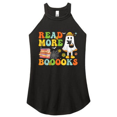 Cute Booooks Ghost Read More Books Funny Teacher Halloween Women's Perfect Tri Rocker Tank