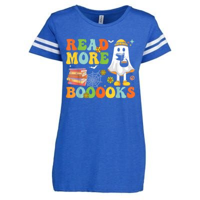 Cute Booooks Ghost Read More Books Funny Teacher Halloween Enza Ladies Jersey Football T-Shirt