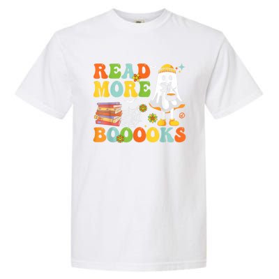 Cute Booooks Ghost Read More Books Funny Teacher Halloween Garment-Dyed Heavyweight T-Shirt