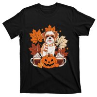 Cute Brussels Griffon Dog Cozy Scarf Autumn Halloween Coffee T-Shirt